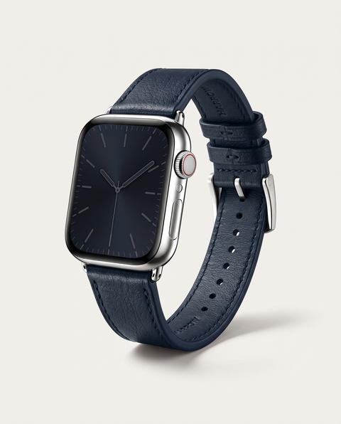 Harrow Apple Watch Strap – Italian Leather — Navy