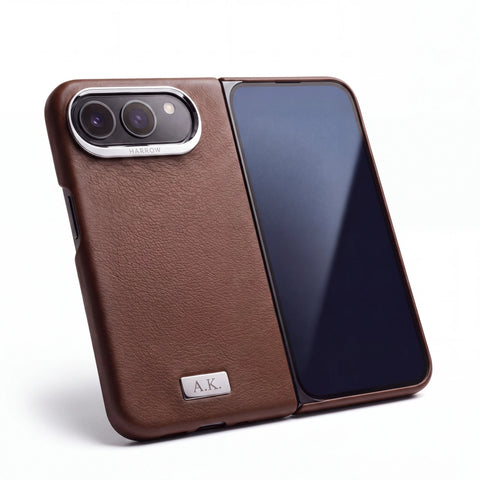 Italian Nappa Leather Case for iPhone Duo — Chocolate