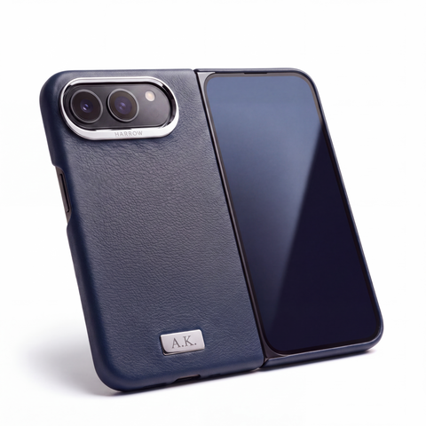 Italian Nappa Leather Case for iPhone Duo — Navy