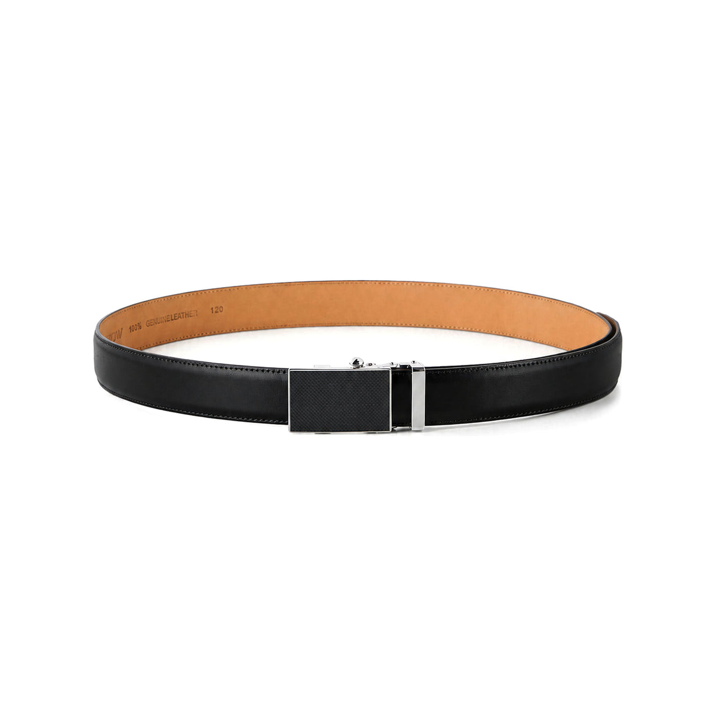 Automatic Italian leather belt with carbon buckle – black strap