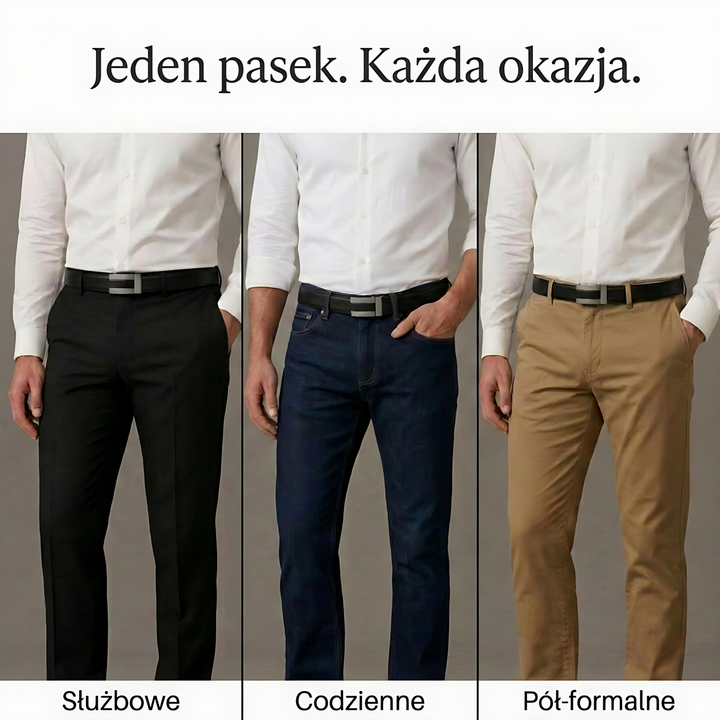 Automatyczny Pasek ze Skóry Włoskiej – Klamra Carbon