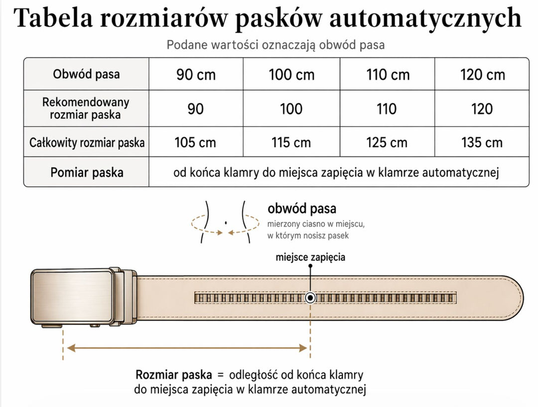 Automatyczny Pasek ze Skóry Włoskiej – Klamra Carbon
