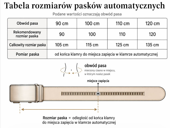Automatyczny Pasek ze Skóry Włoskiej – Klamra Carbon