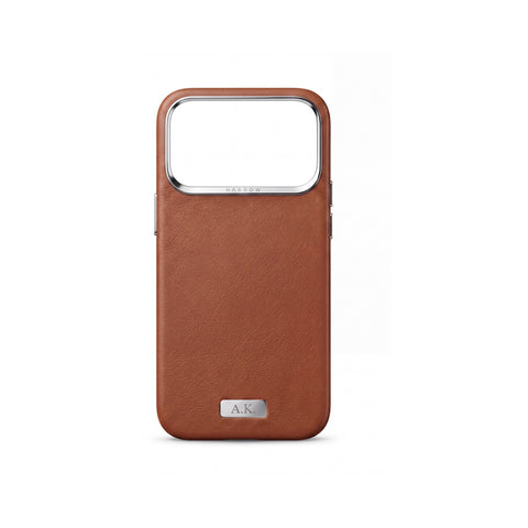 Saddle Tan — Harrow iPhone 18 Pro leather case back