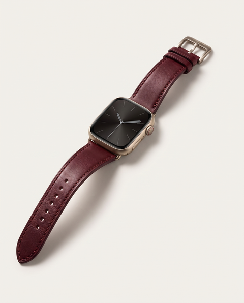 Harrow Apple Watch Strap – Italian Leather — Burgundy