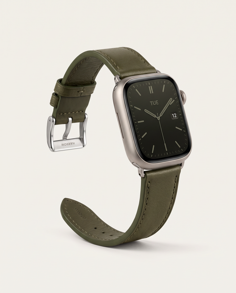 Harrow Apple Watch Strap – Italian Leather — Olive