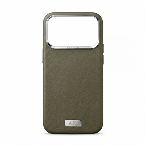 Italian Nappa Leather Case for iPhone 18 Pro Max — Olive