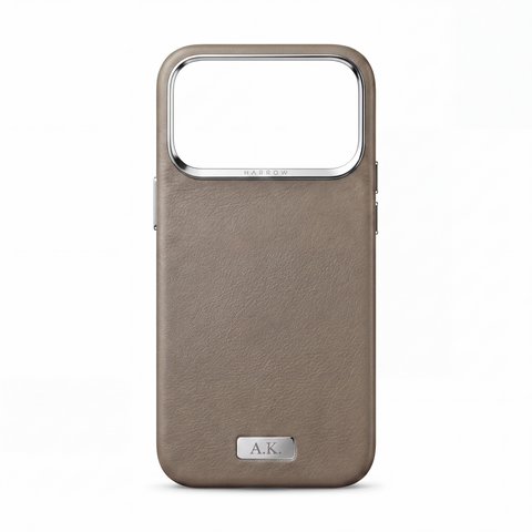 Italian Nappa Leather Case for iPhone 18 Pro Max — Taupe