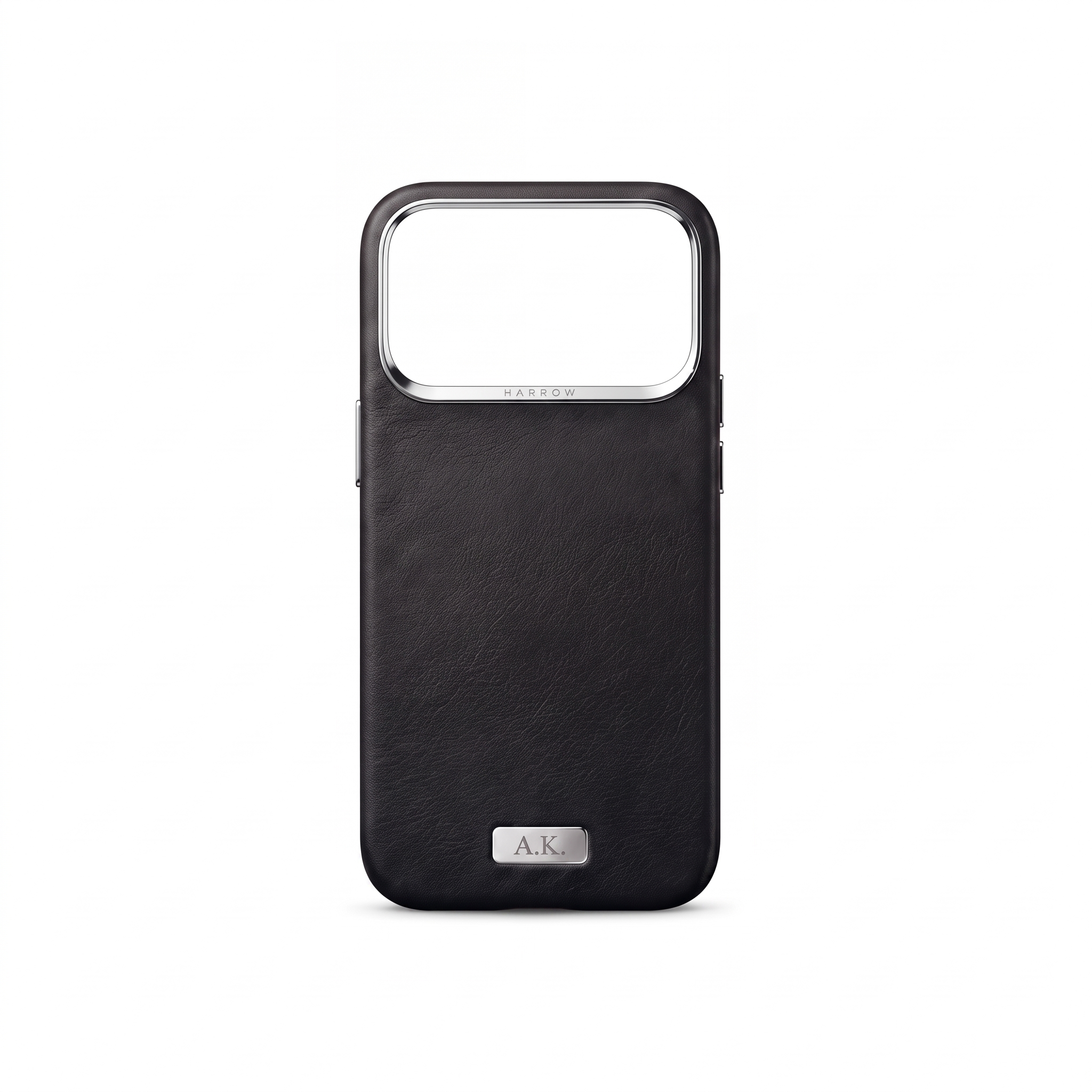 Black — Harrow iPhone 18 Pro leather case back